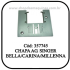Trilho da Chapa da Agulha Singer Bella Carina Sigma 6310 e Outras Original