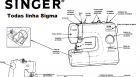 Manual de instruções da maquina de costura singer 6302 serve modelos 6300 6306 6310 6318 Sigma pret 